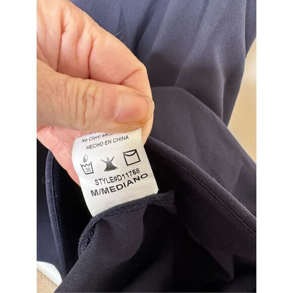 Windsor navy blue high neck flair style stater dress sz M - Picture 4 of 6